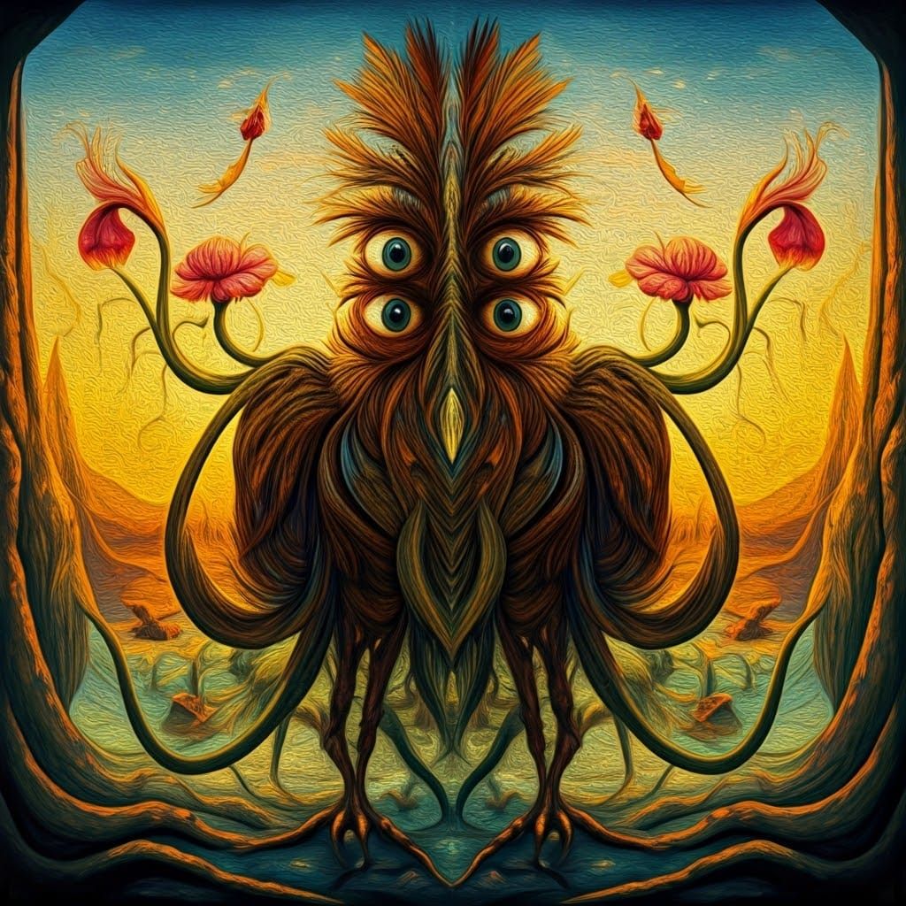Surreal Alien World with Strange Creatures in the Style of S...