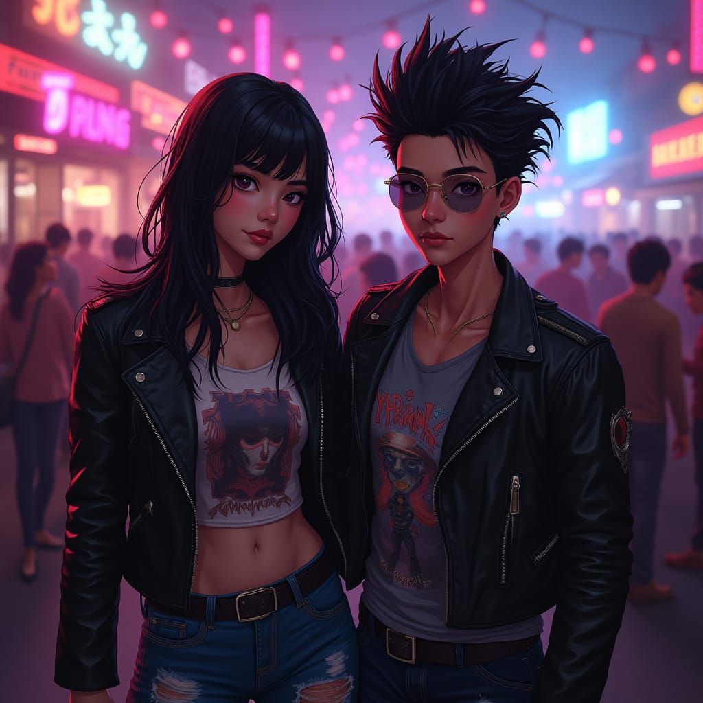 Punk Rock Trio in Hyperrealistic Style