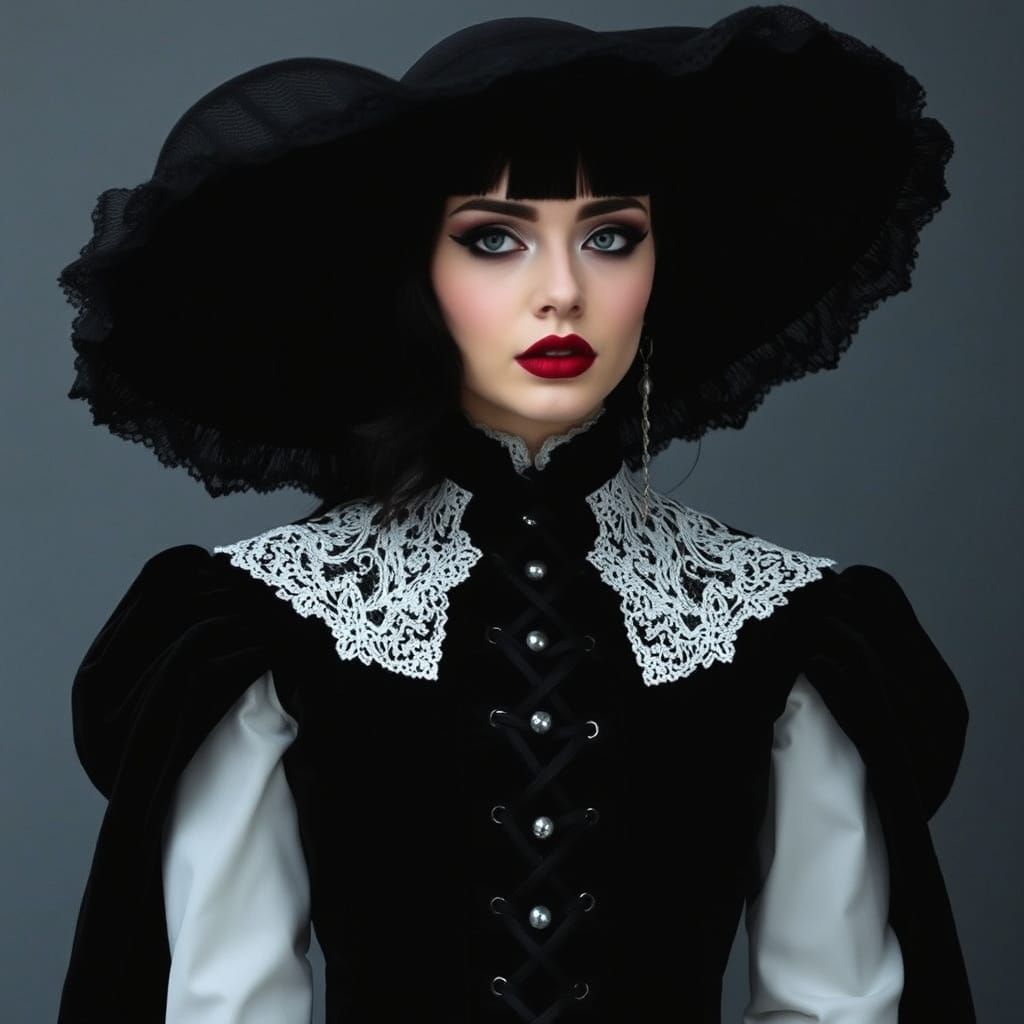Gothic Fashion Icon in Dark, Elegant Style