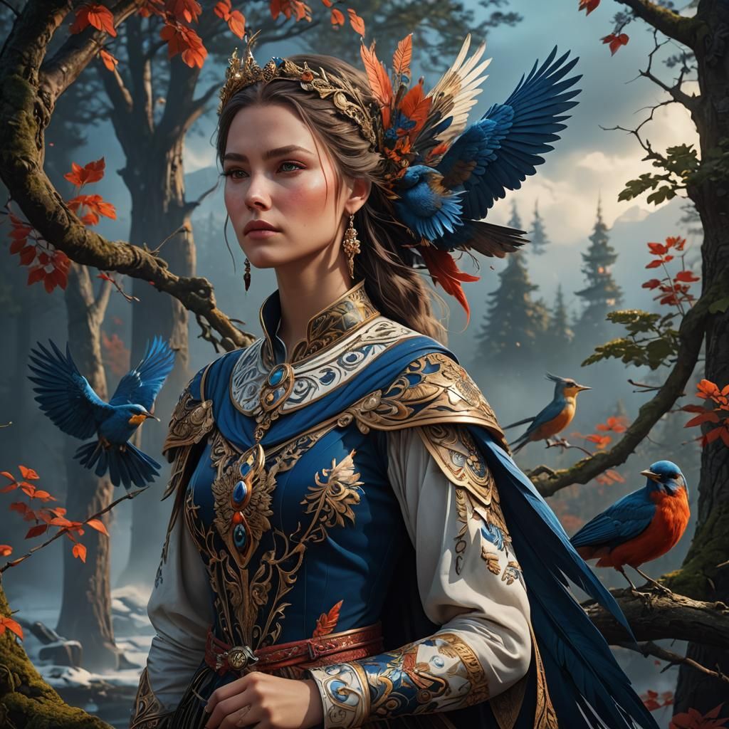 Sielulintu Bird Woman: Detailed Fantasy Concept Art
