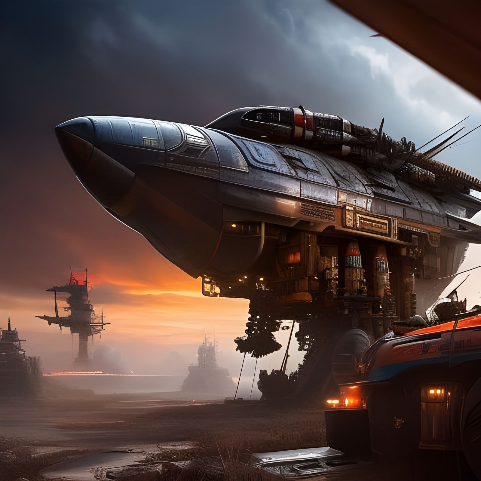 Primitive Pilot in Detailed Cockpit, Hyperrealistic Art