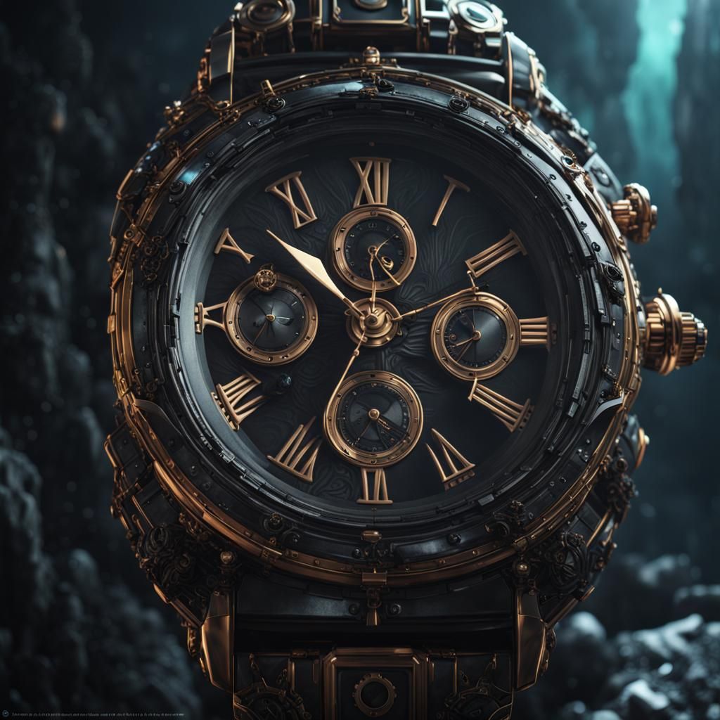 Black Crystal Watch in Detailed Matte Painting