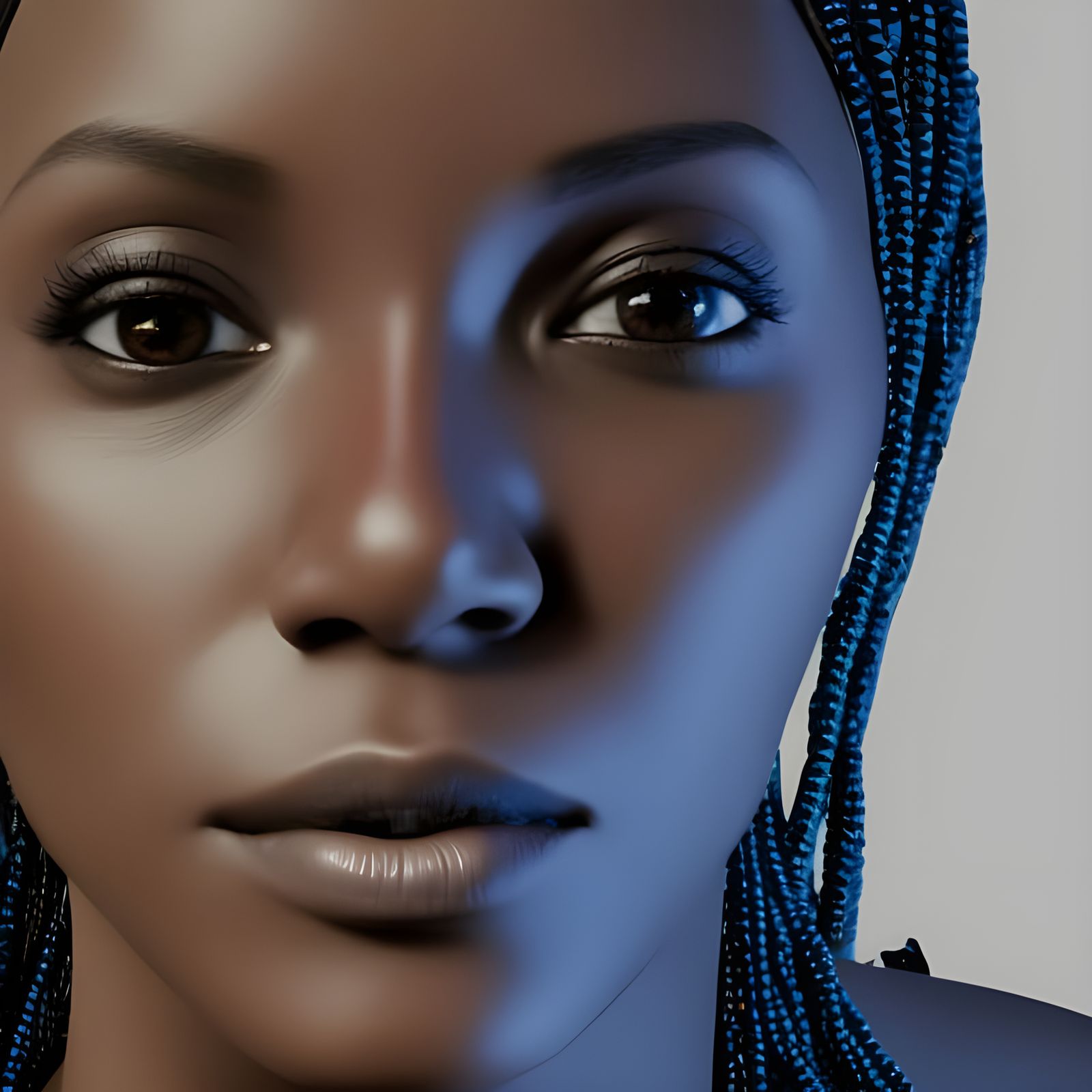 Detailed Portrait of a Black Woman in 8k