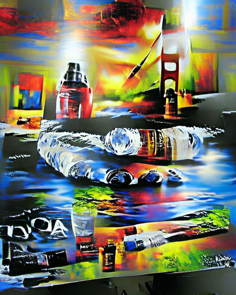 Abstract Golden Waves