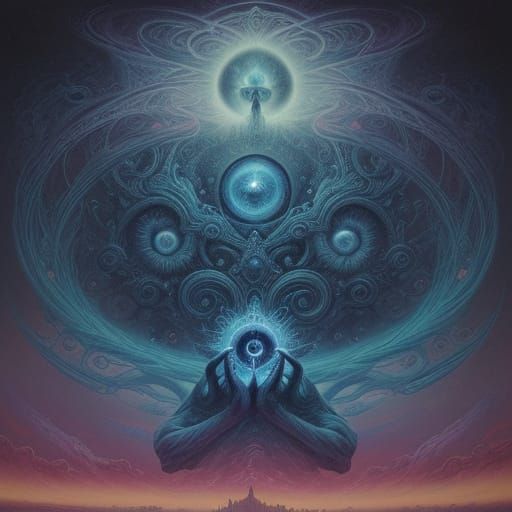 Celestial Being of Wonder in Ethereal Landscape