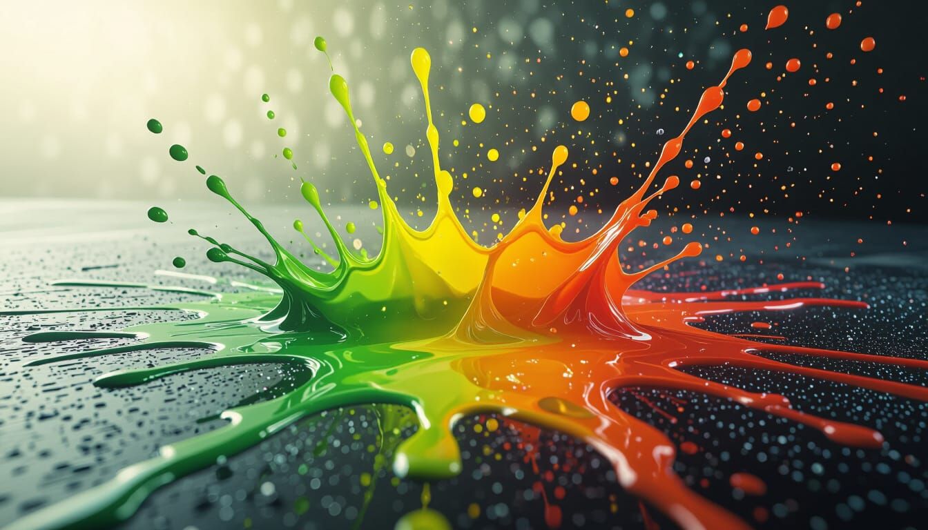 Vibrant Neon Splash Art in Hyperrealistic Style