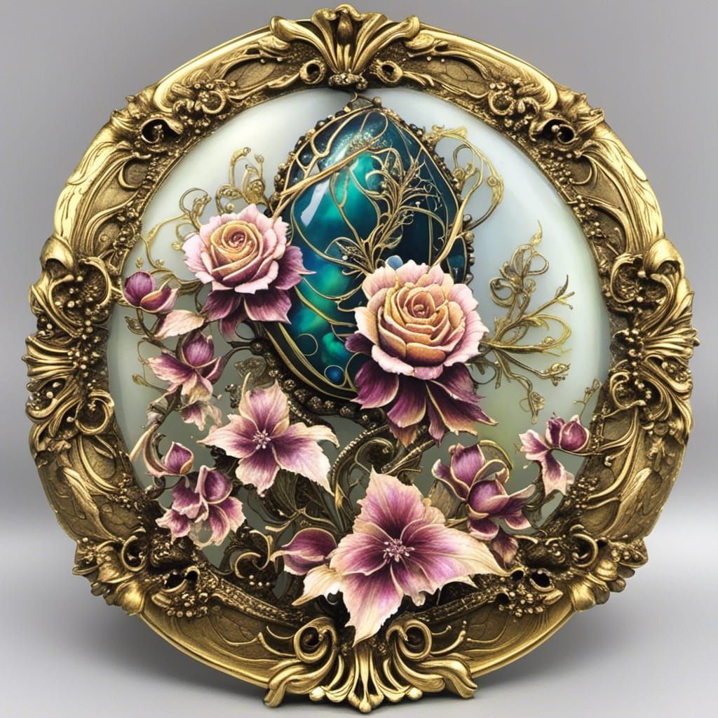 Fairycore Flowers with Gold Filigree Details