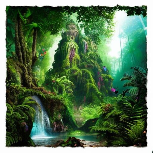 Lush Rainforest Ruins: A Gothic Fairytale