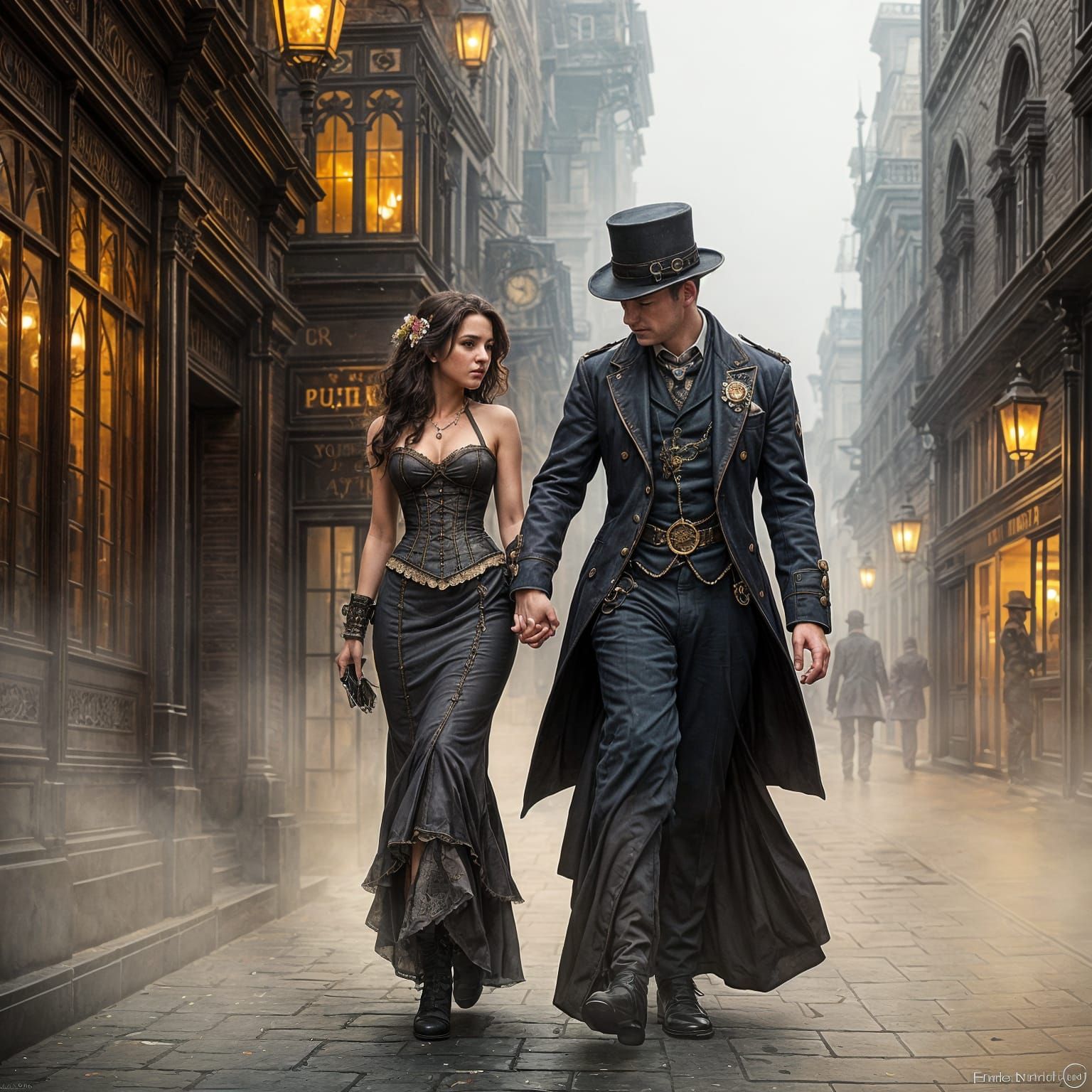 Steampunk Lovers Stroll Through Victorian London