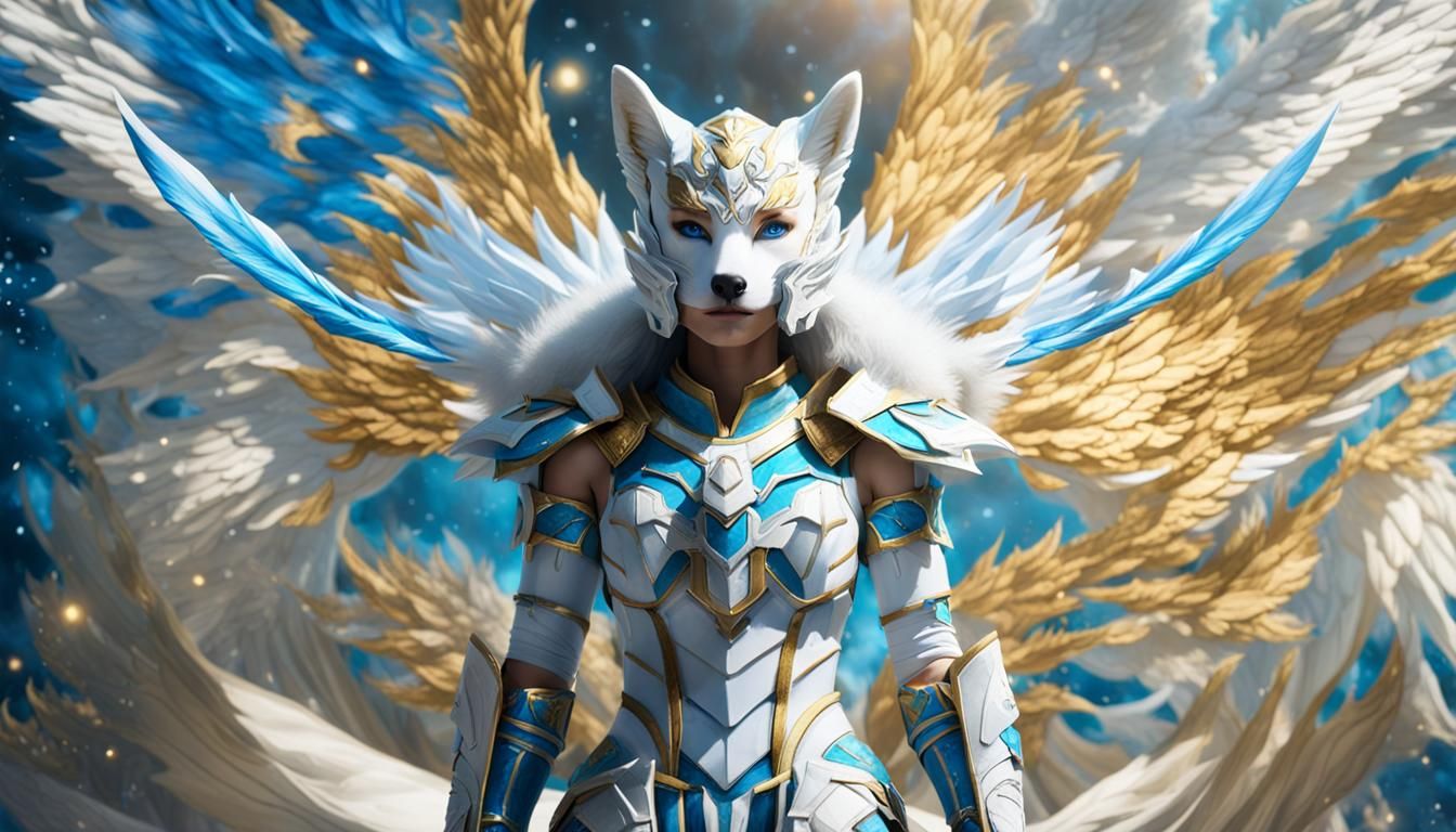 Kitsune Warrior in Angelic Armor Concept Art