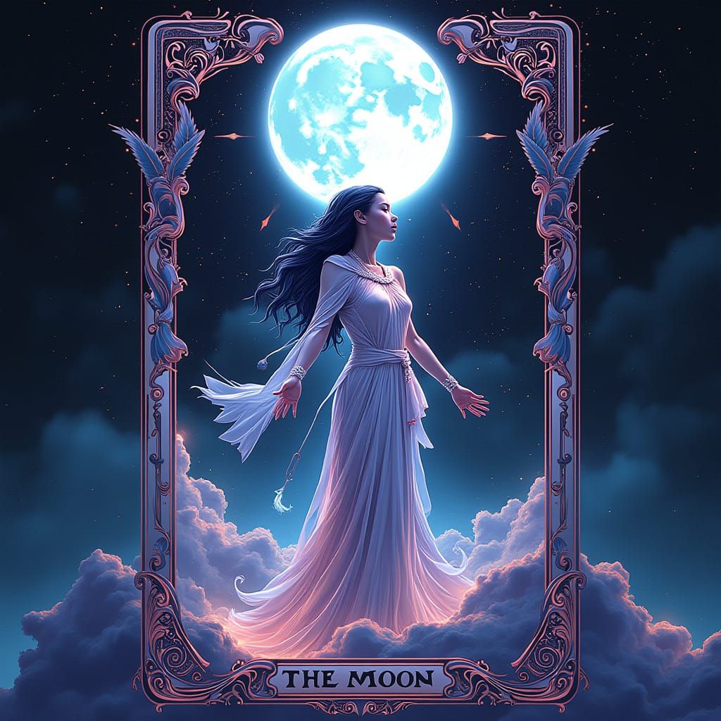 Cyberpunk Tarot Card: The Moon