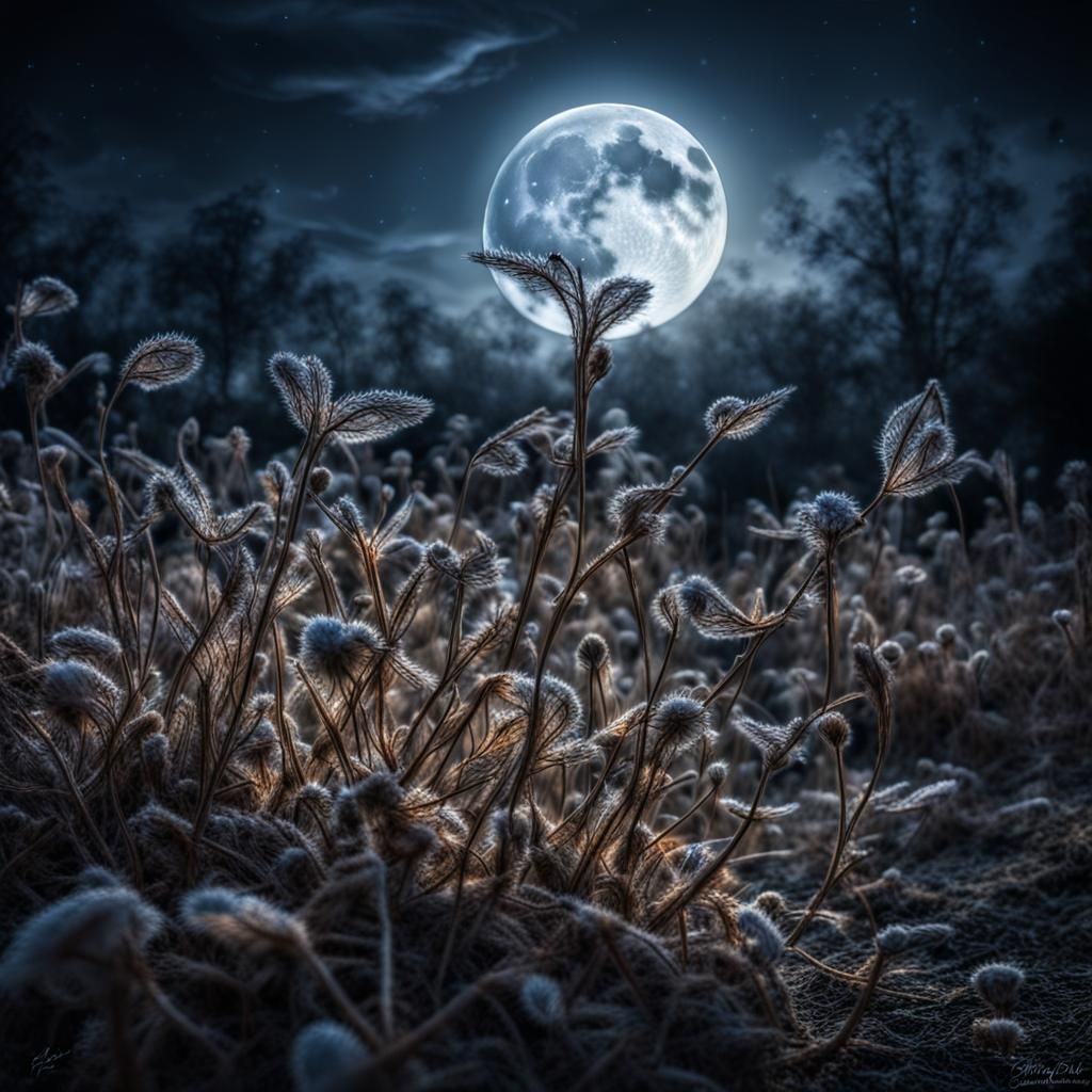 Cosmic Fantasy: Moonlight Seeds in Hyperrealistic Style