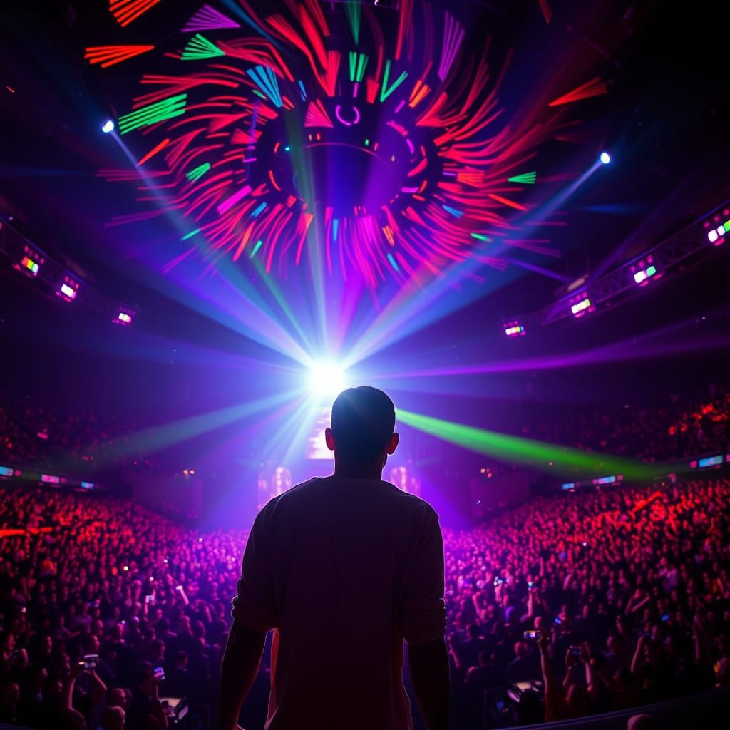 Starlight Serenade in Neon Futurism