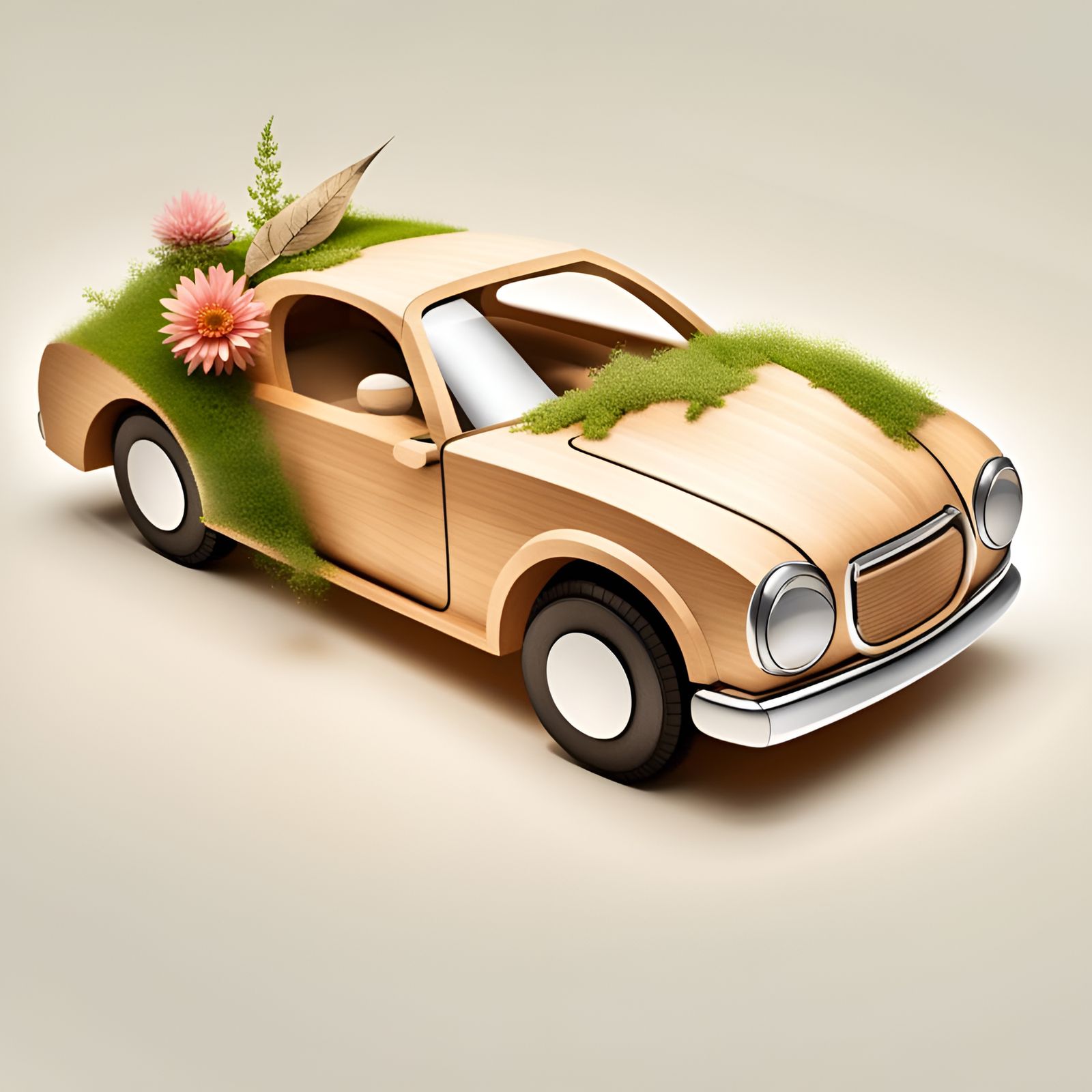 Organic Car Blends with Nature in Professional Photo