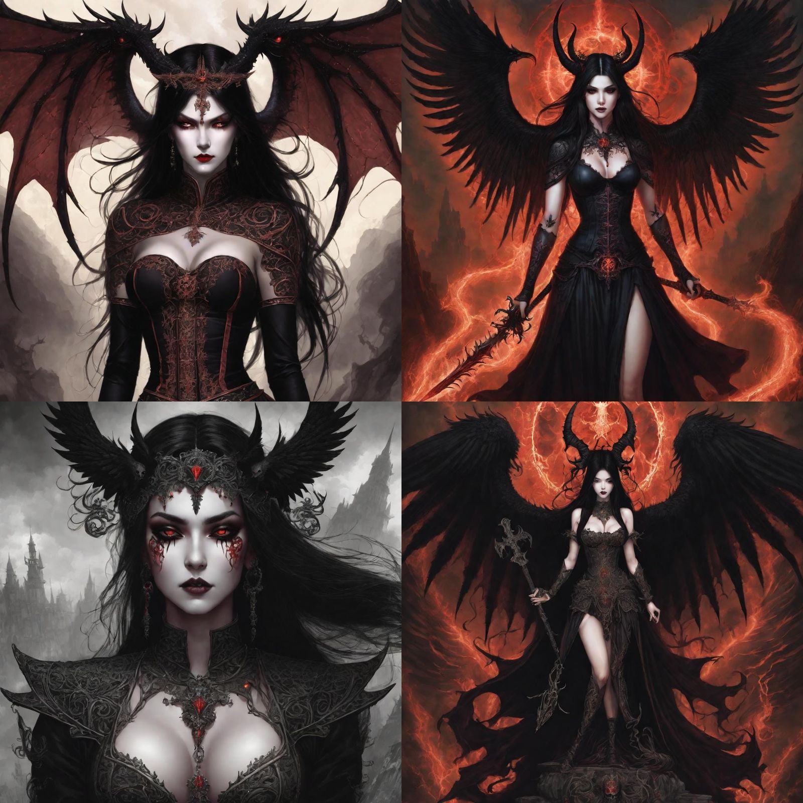 Gothic Girl at Sunset in Dark Fantasy Style