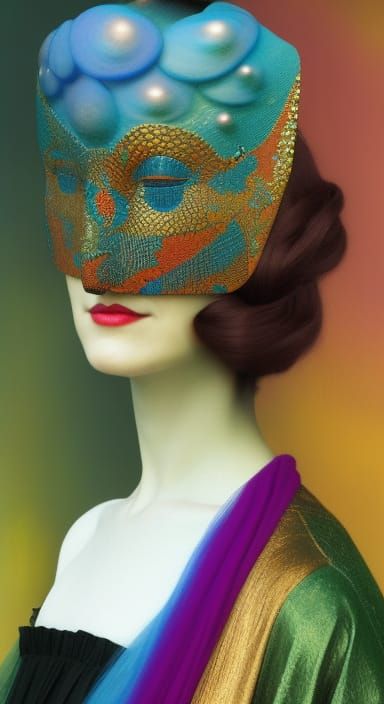 Technicolor woman