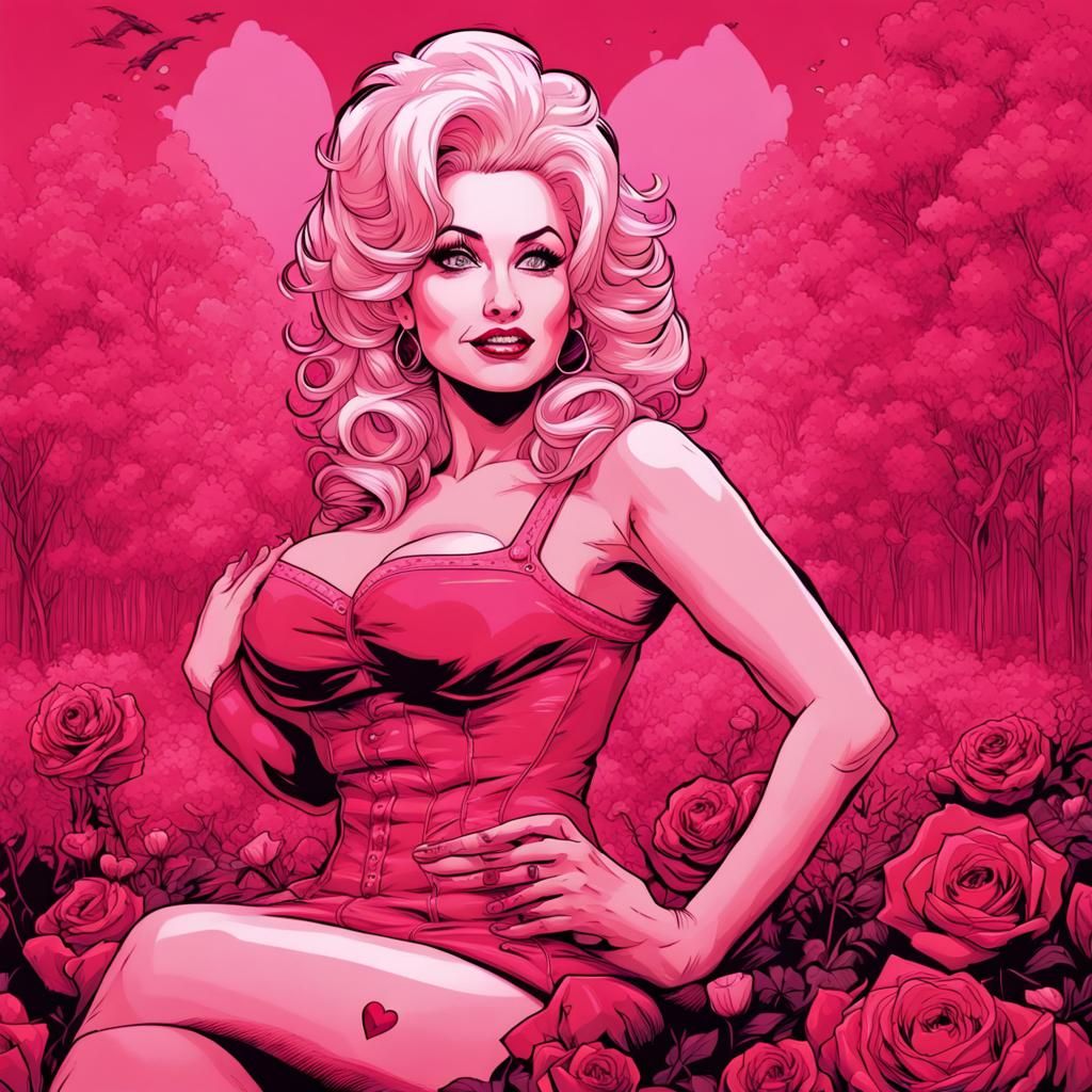 Dolly Parton Valentine's Day Comic Art