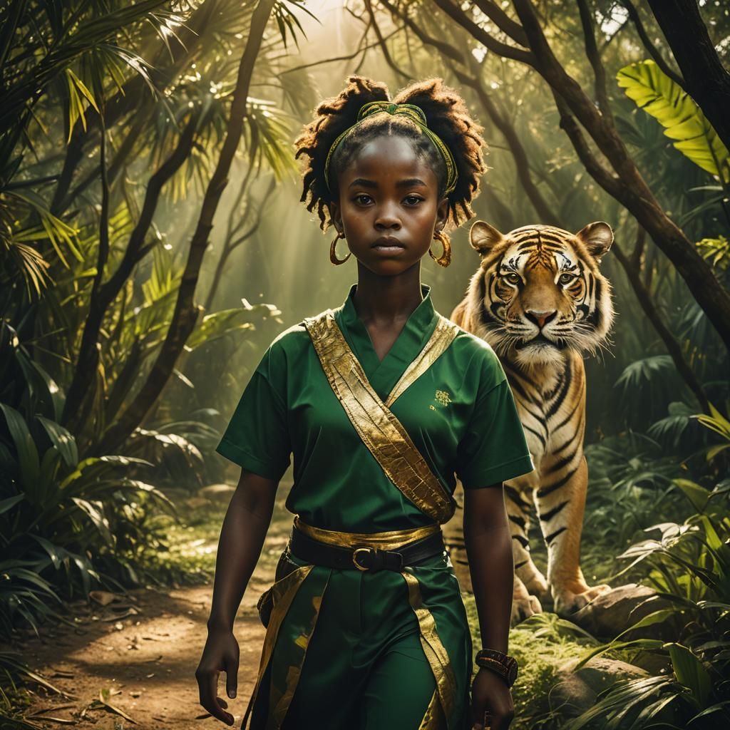 Girl with tiger