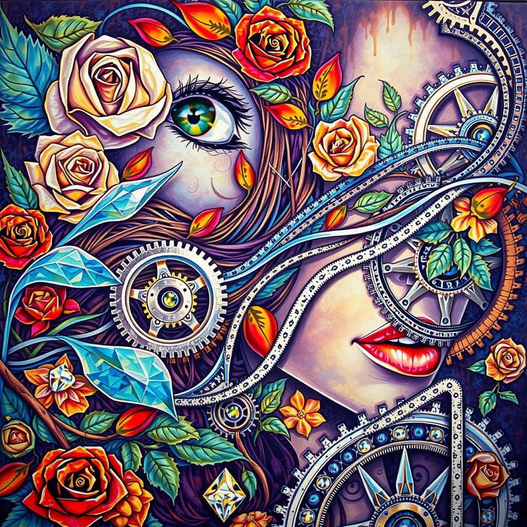 Enigmatic Woman in Steampunk Elegance