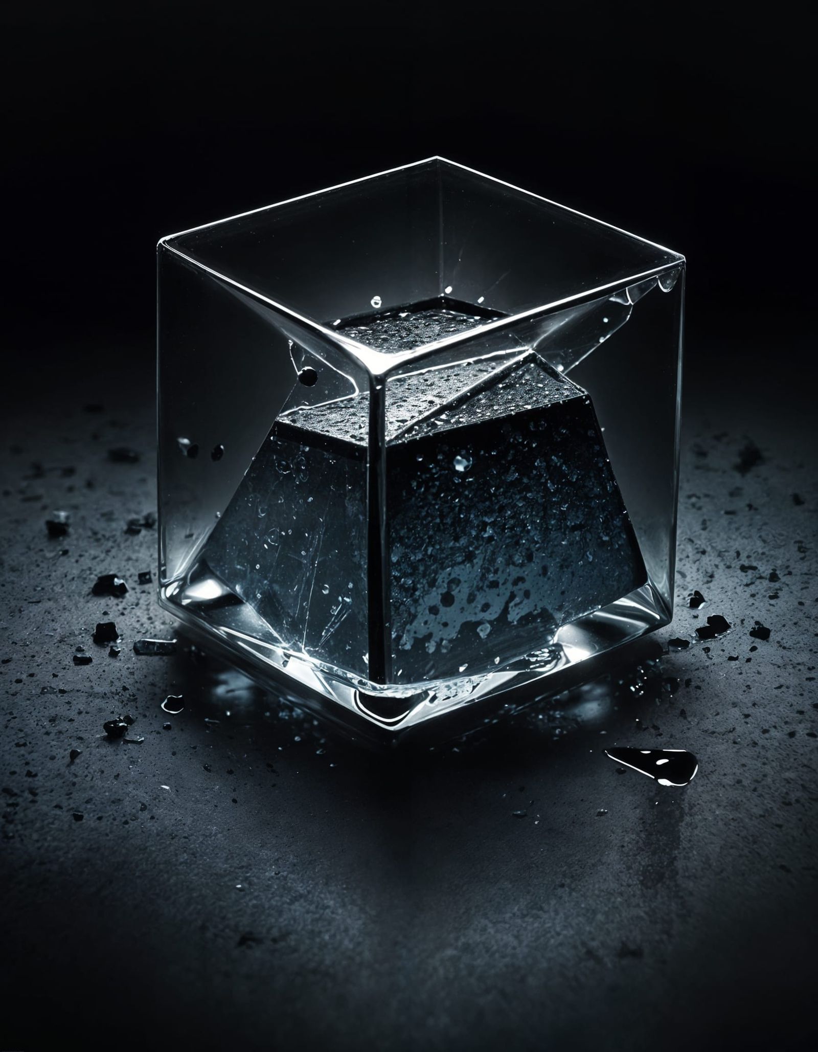 Epic Glass Cube Cracks, Releasing Toxic Black Sludge in a Wh...