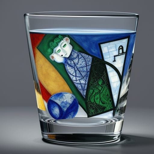 Abstract Figures Contemplating Thought and Words