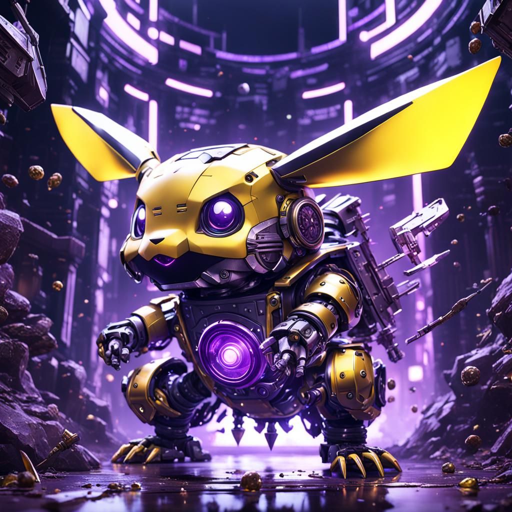 Dark Fantasy Robot Pikachu Concept Art