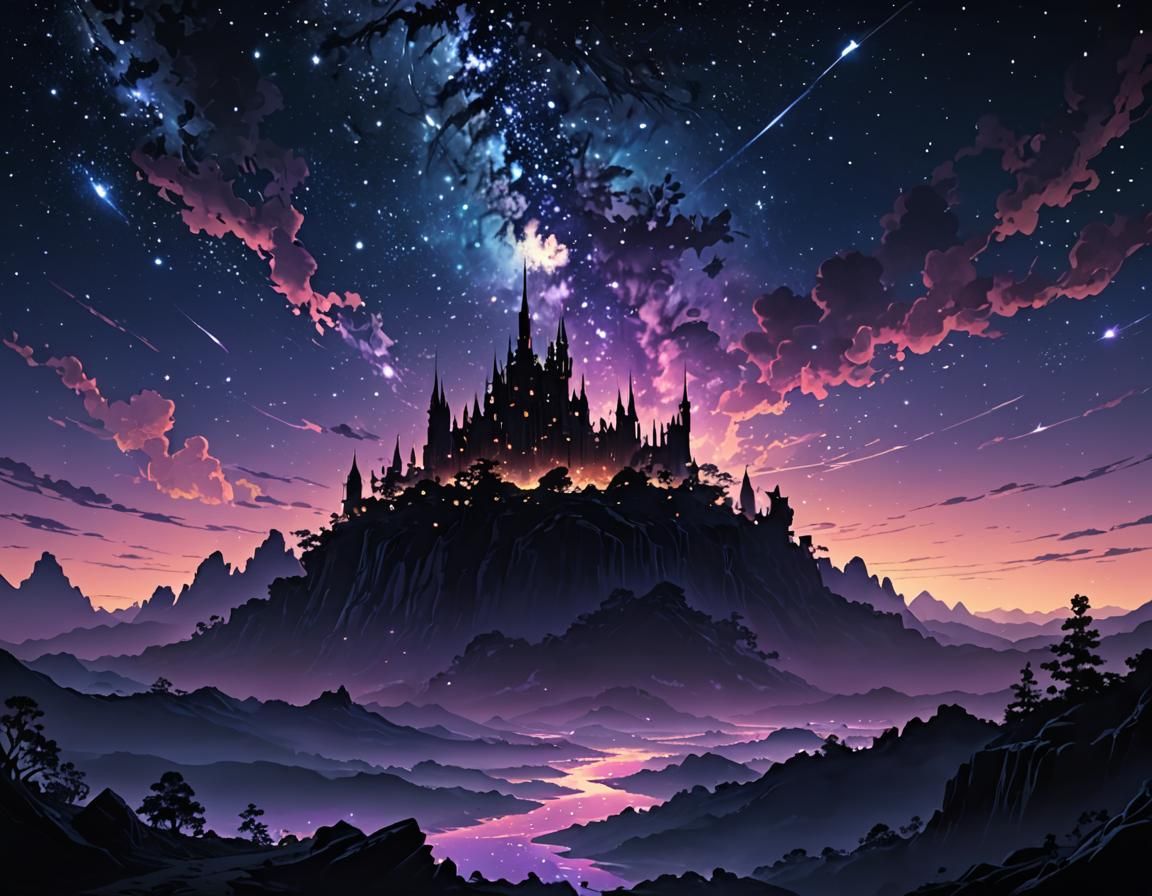 Cosmic Dark Matter Abyss in Watercolour Style