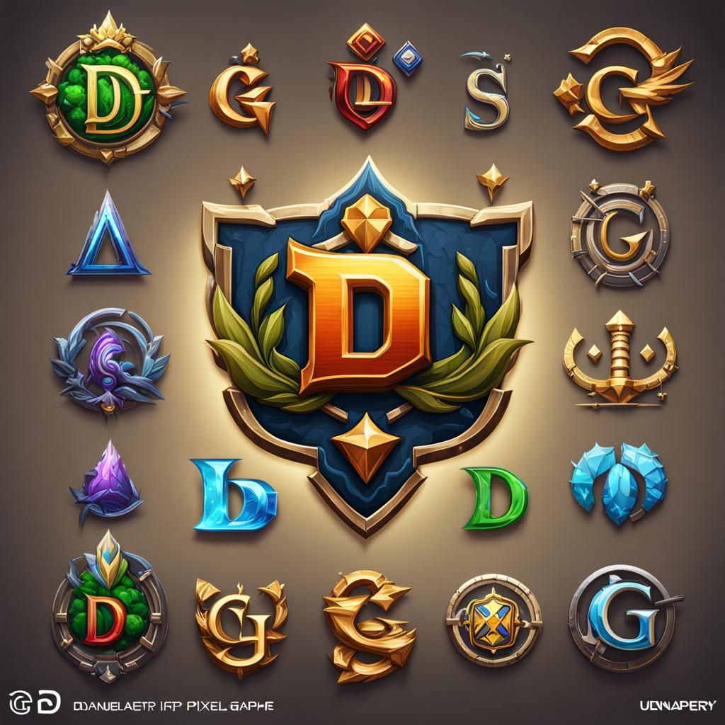 Pixel Art Game Logo Featuring D and G
