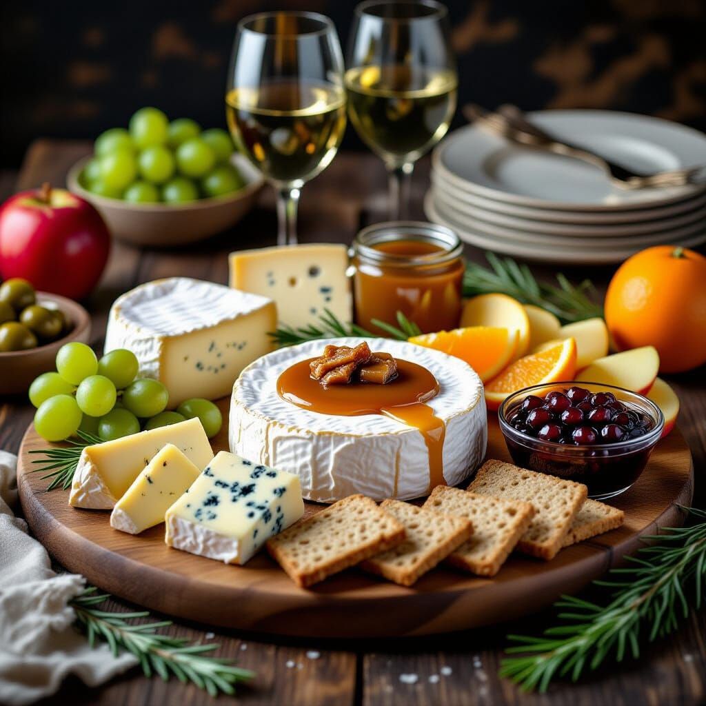 Hyperrealistic Cheeseboard Still Life