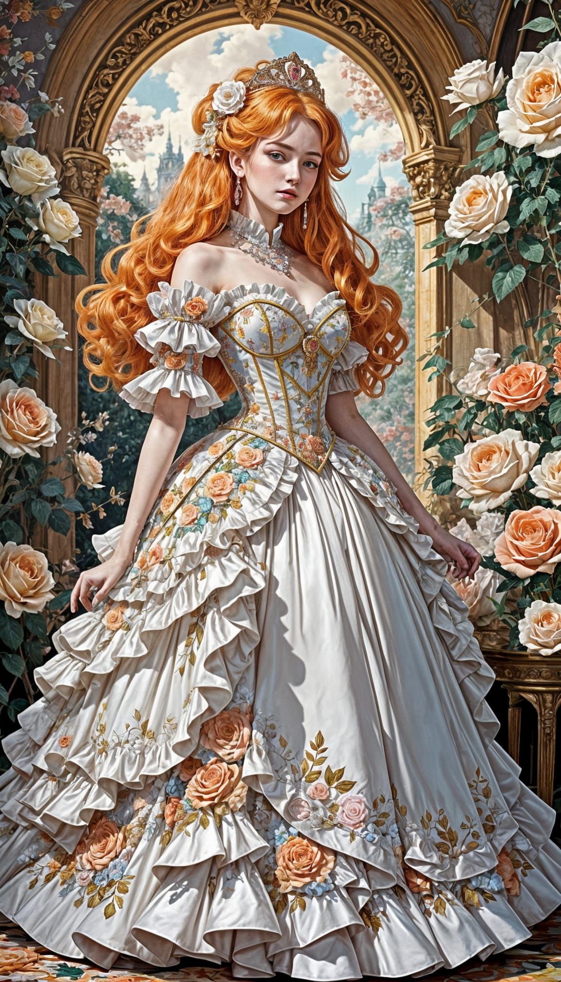 Exquisite Rococo Princess in Pastel Hues