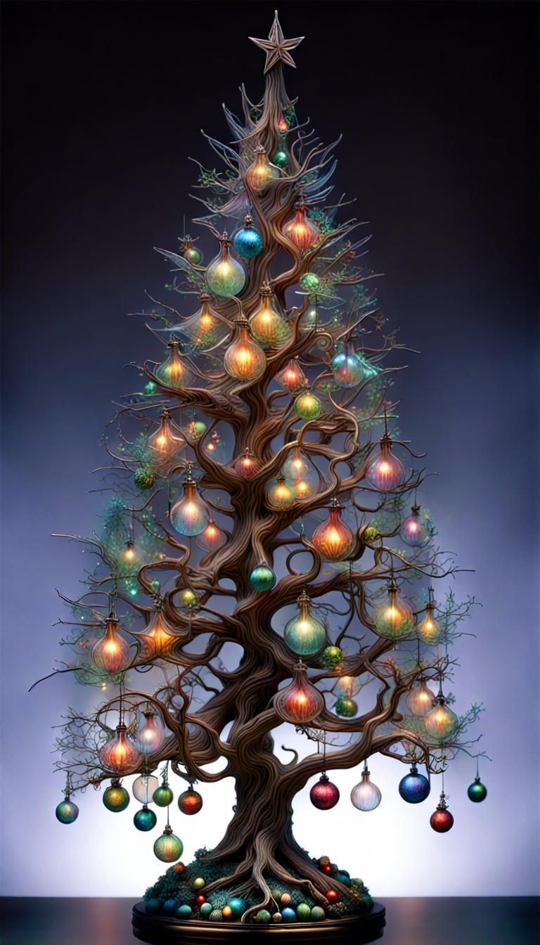 Glass Ornaments on the Christmas Tree