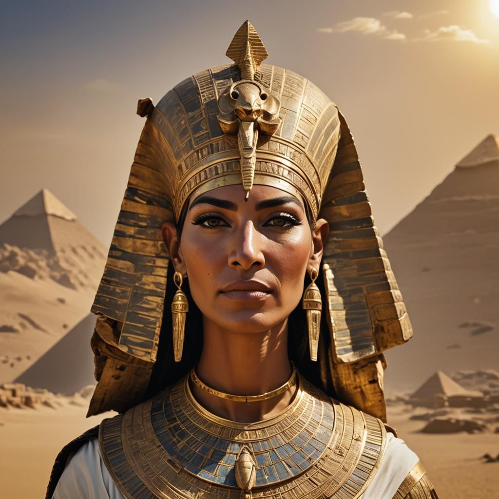 Egyptian Queen Berenike in Desert Landscape Portrait