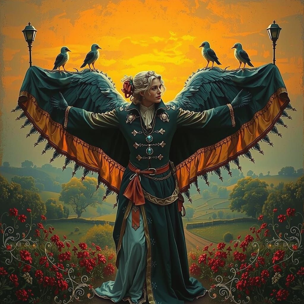 Rococo Figure in French Countryside