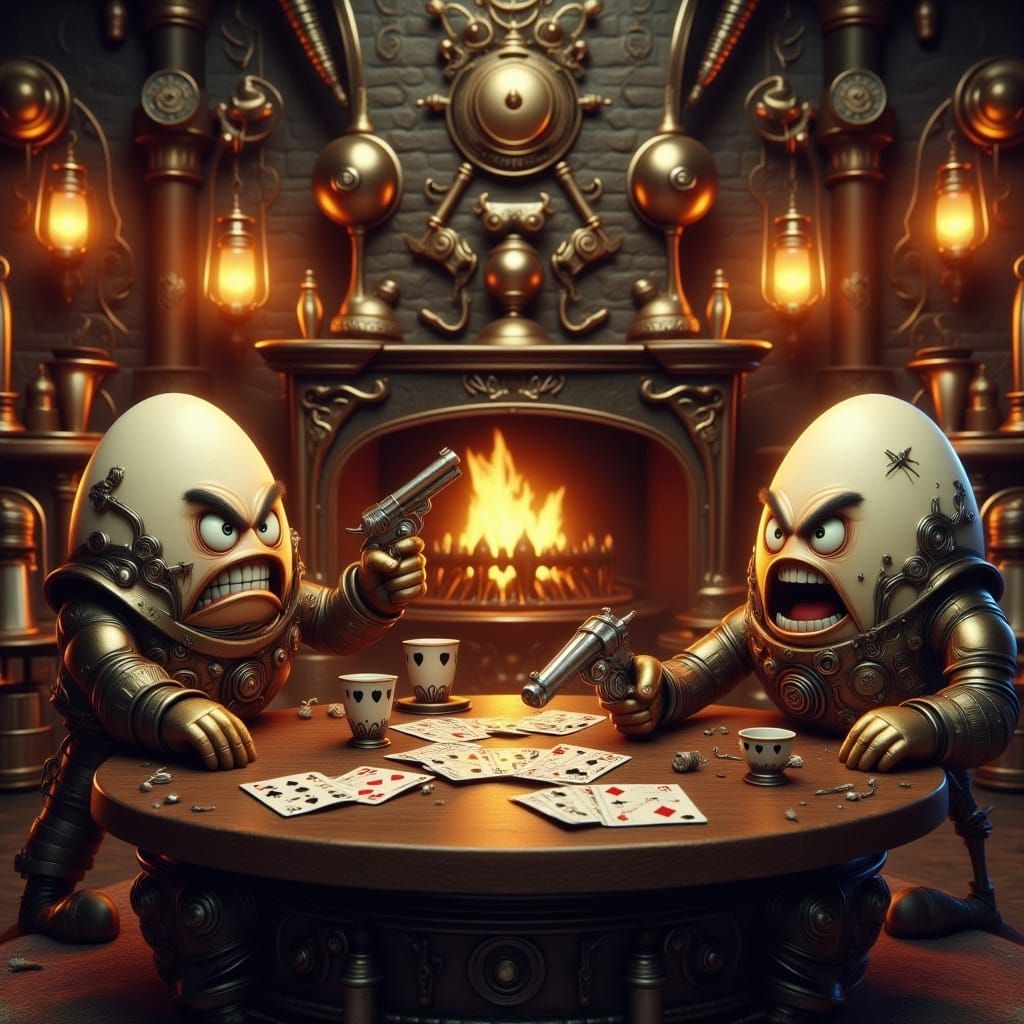 Steampunk Eggs in Wild West Saloon