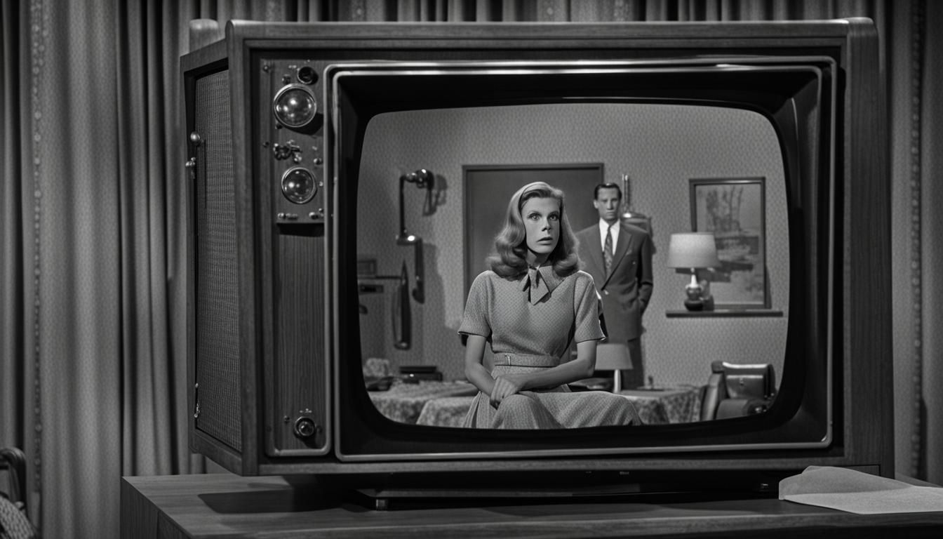 Vintage TV Broadcasts Bewitched in Grayscale