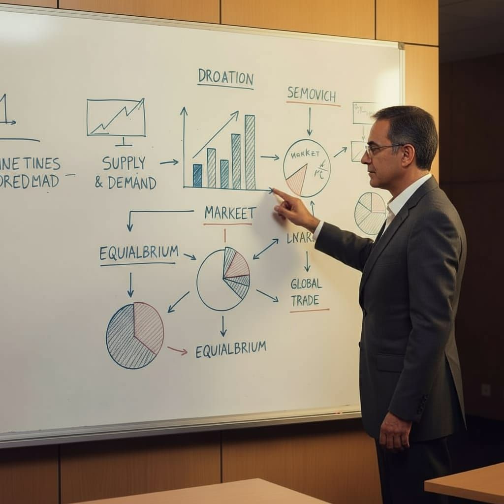 Indian College Professor Teaches Commerce in Classroom