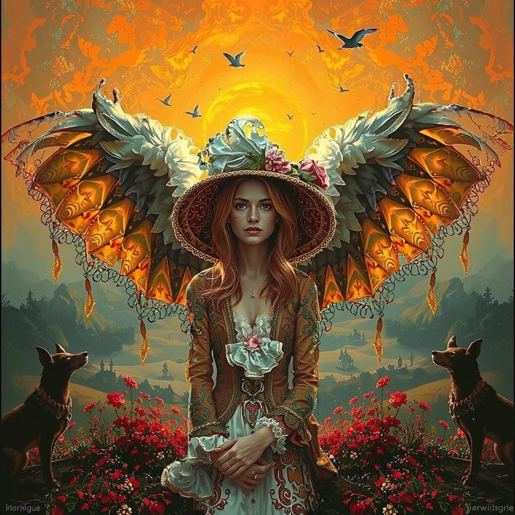 Rococo Figure in French Countryside