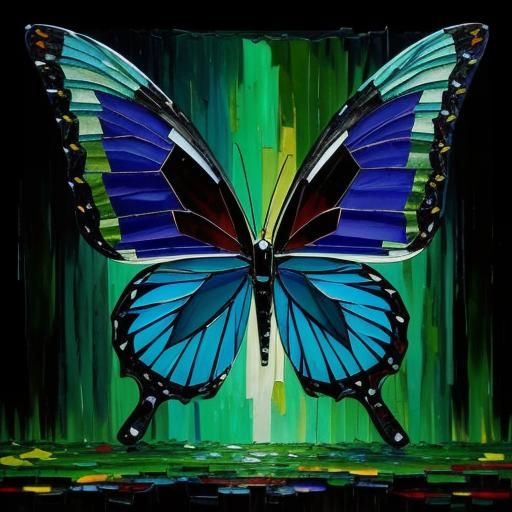 Vibrant Rustic Mosaic Patchwork in Expressionist Style