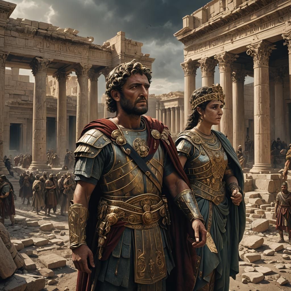 Aurelian Forgives Zenobia: Epic Digital Matte Painting