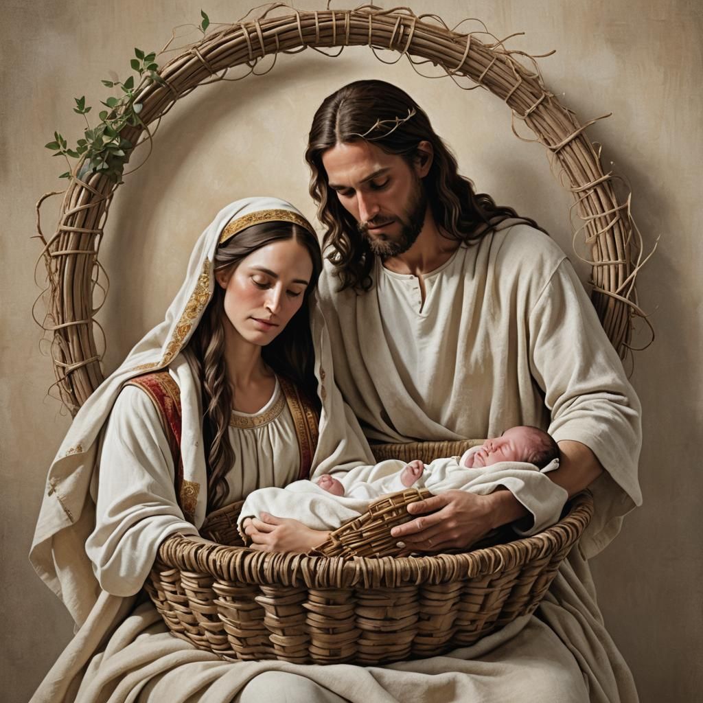 Mary Magdalene and Jesus: New Parents Portrait