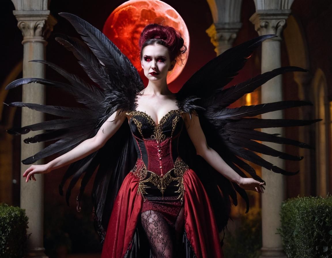 Portrait of a fairy female persona of Dracula personified