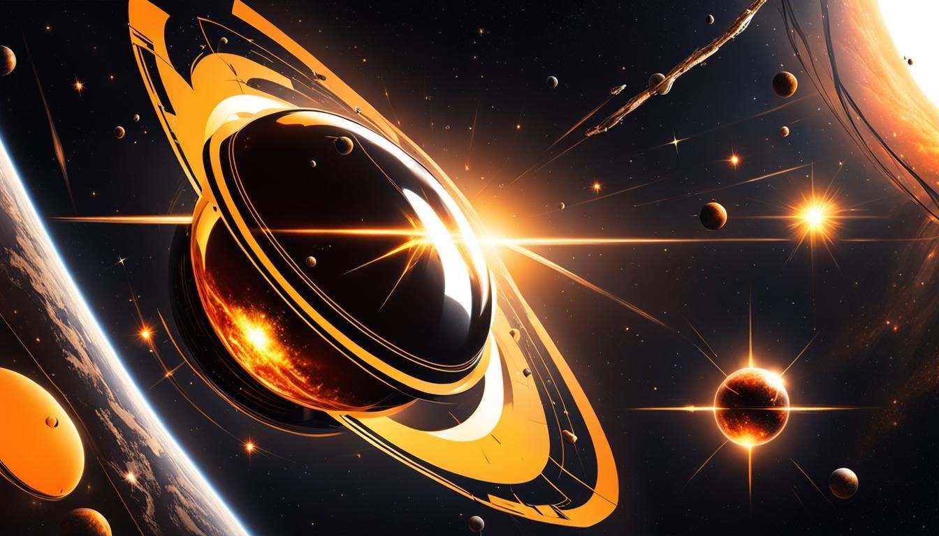 Glowing Chrome Orb in Deep Outer Space