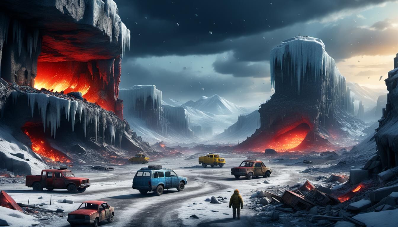 A post apocalyptic wasteland, trying to survive.