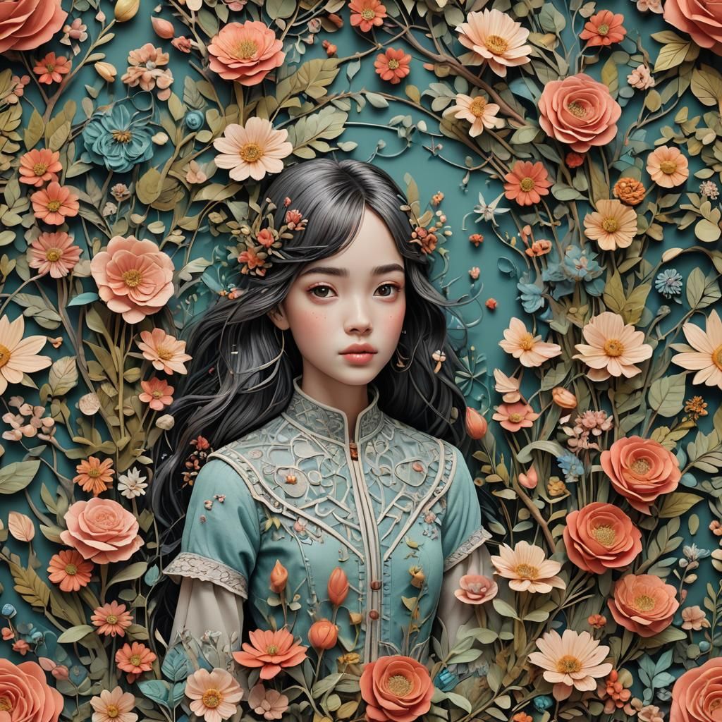 Detailed 3D Mixed Media Illustration in 8K