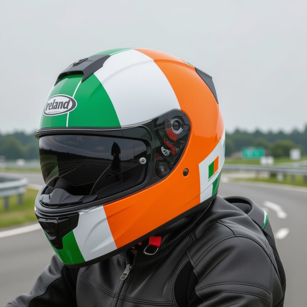 Irish Flag Motorcycle Helmet Design