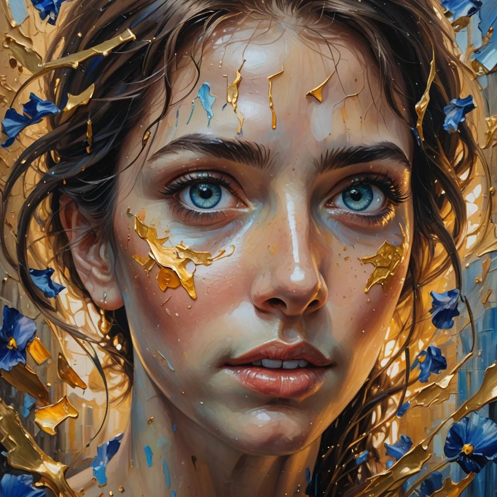 Charming Eyes in Vibrant Oil Painting