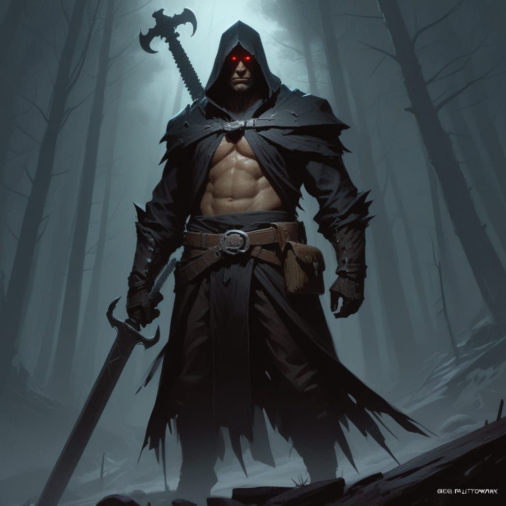 Grimdark Fantasy Art in Dark Medieval Style