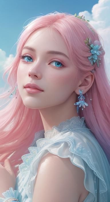 Hyperrealistic Pink Planet Concept Art