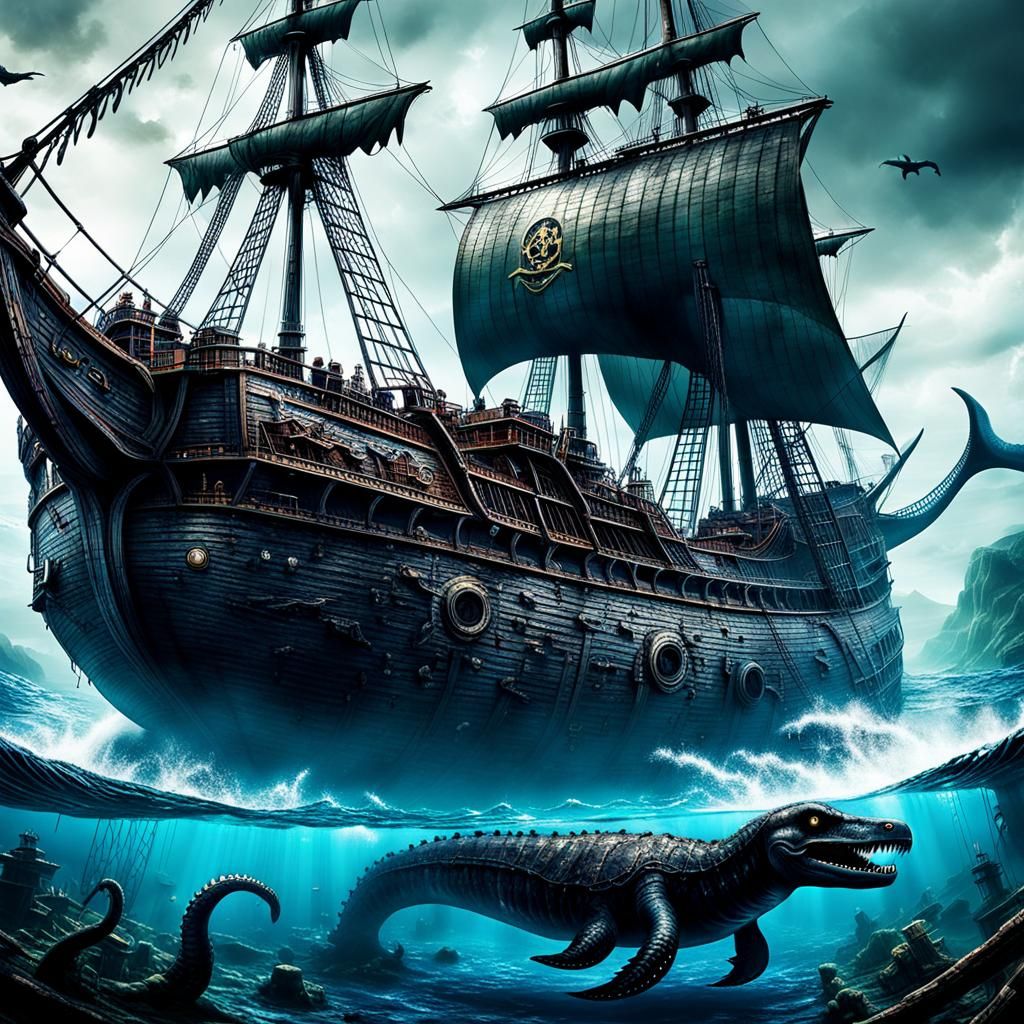Loch Ness Monster and Pirate Ship