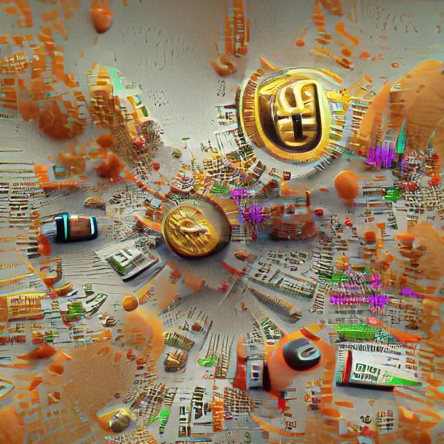 Bitcoin in 3D Rendering for Film